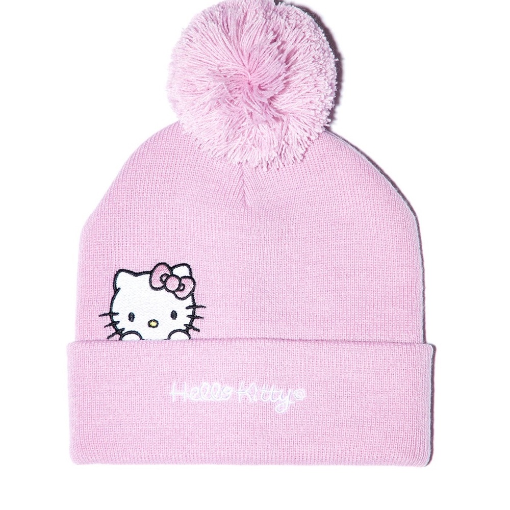 NWT Mini Hello Kitty Pom Women Beanie  Pink